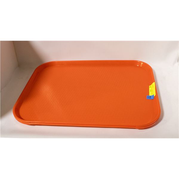 2 ORANGE CAFETERIA STYLE SERVING TRAYS
