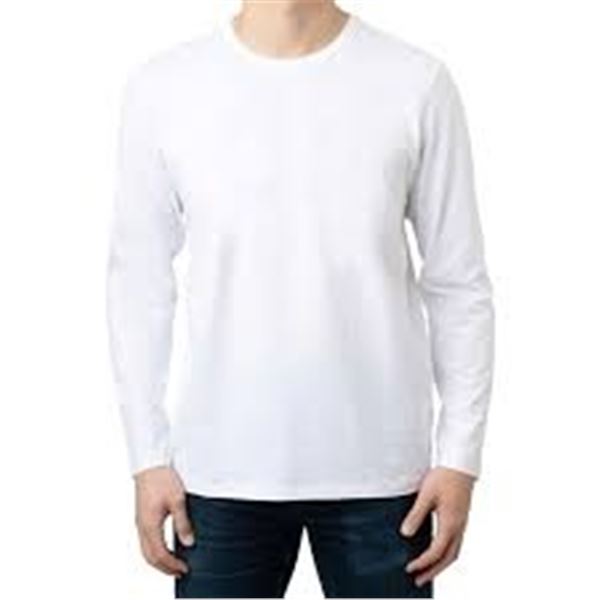 NEW ROUGH DRESS MENS LONG SLEEVE T-SHIRT WHITE L