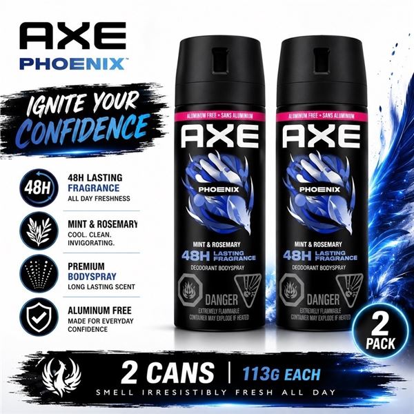 2 AXE PHOENIX BODY SPRAY 113G
