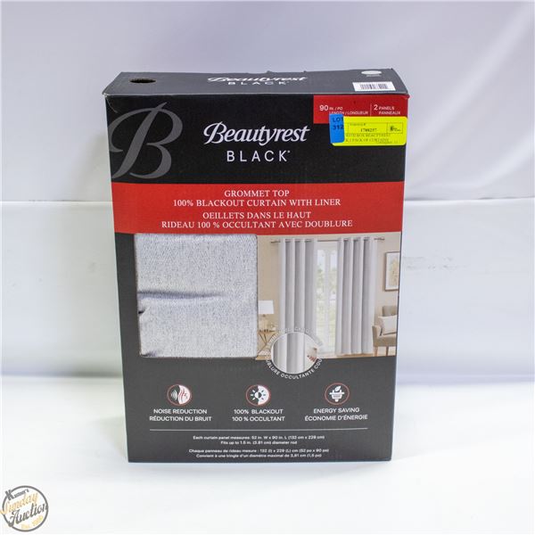 NEW WITH BOX BEAUTYREST BLACK 2 PACK OF CURTAINS