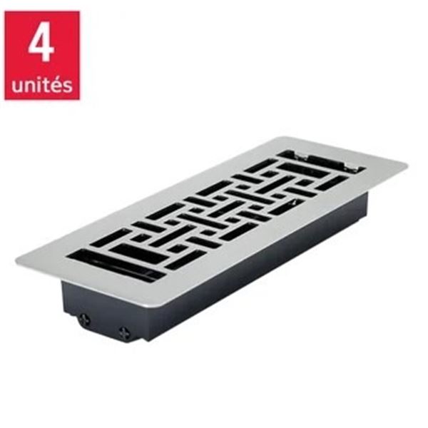 NEW 4 PACK OF MANOR HOUSE 10 X 3" FLOOR REGISTERS