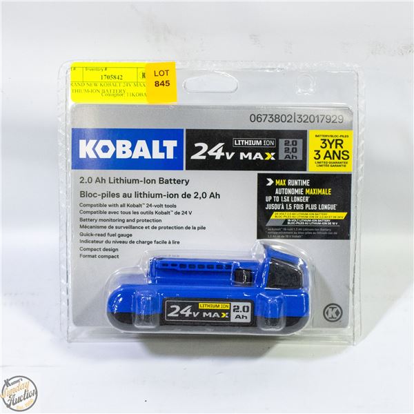 BRAND NEW 2AH KOBALT 24-V MAX LITHIUM-ION BATTERY