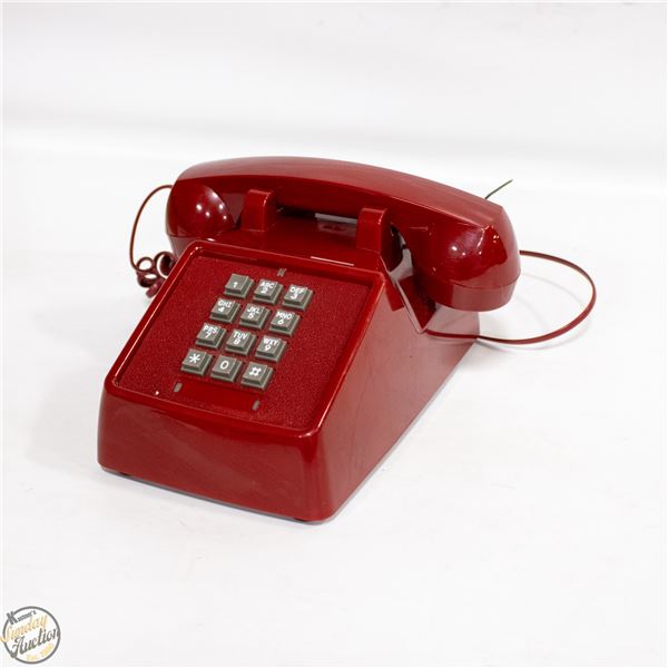 RETRO VINTAGE PUSH BUTTON PHONE (RED)