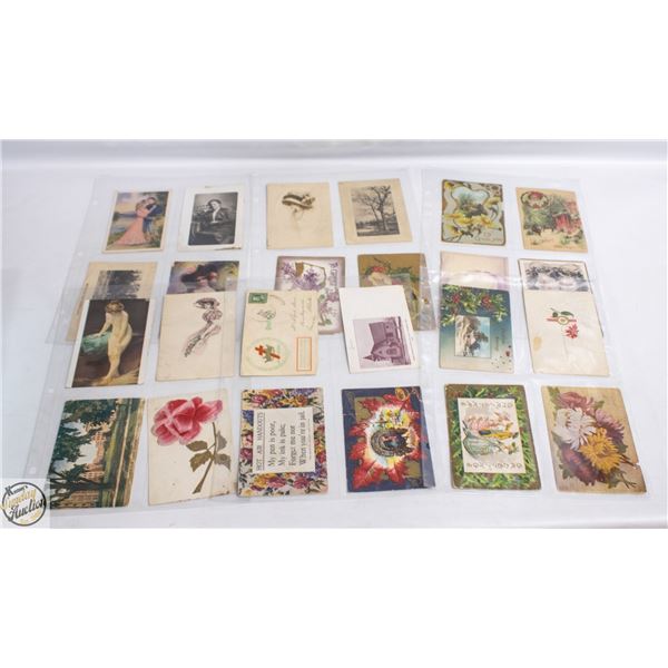 ANTIQUE POST CARDS 24 LOT 1909, 1910,