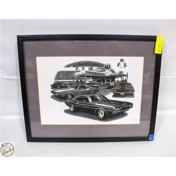 VINTAGE CAR AUTO LTD EDITION SIGNED PRINT