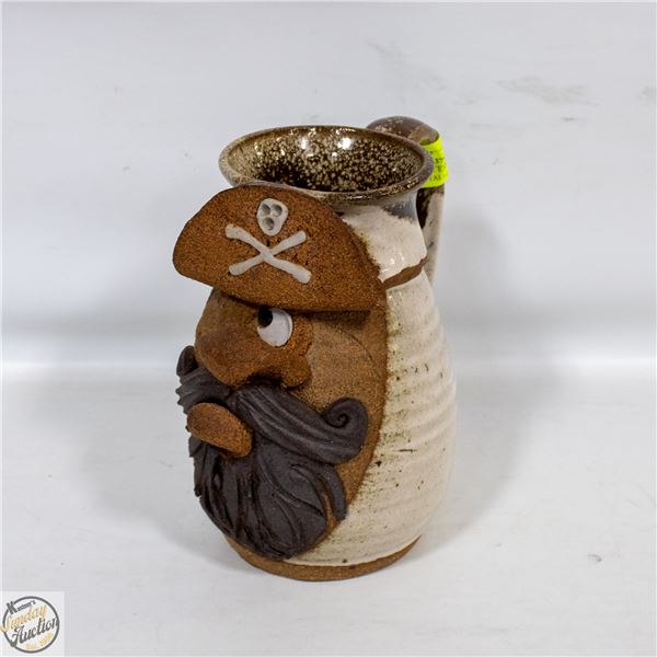 LARGE ROBERT EAKIN PIRATE FACE MUG. 7 INCH TALL.