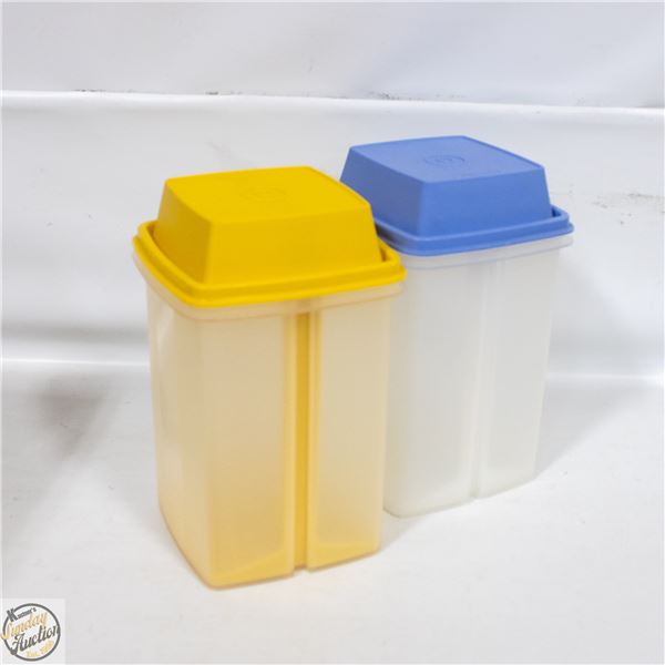 2 TUPPERWARE PICK-A-DILL PICKLE CANISTERS ETC