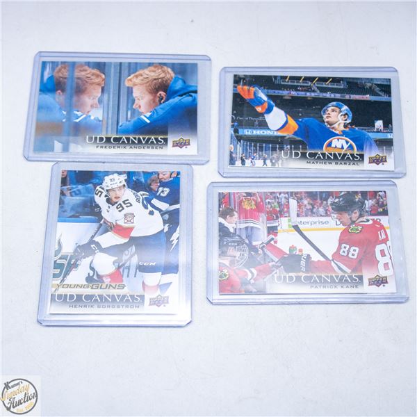 4, 2018-19 UD CANVAS NHL COLLECTORS CARDS