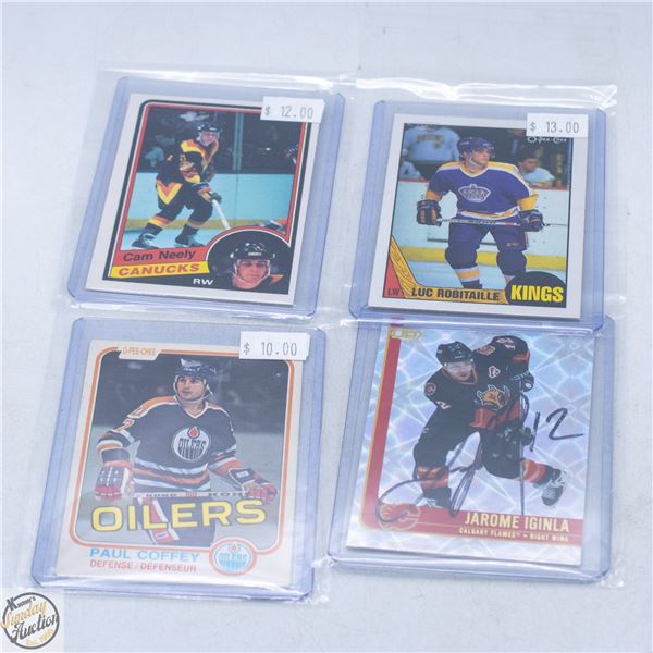 LOT OF 4 OLD HOCKEY CARDS, JAROME IGINLA