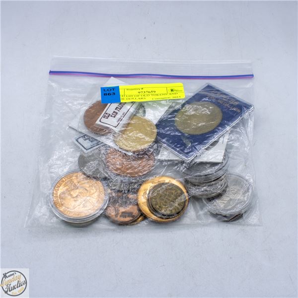 MIXED LOT OF OLD TOKENS AND TRADE DOLLARS