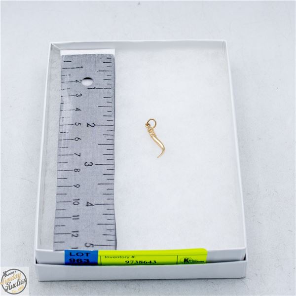 10K GOLD STAMPED ITALIAN CORNICELLO HORN CHARM