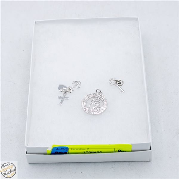 3 ASSORTED STER SILVER CHARMS