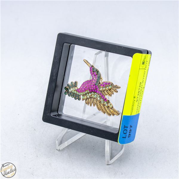 NEW HUMMINGBIRD WITH HOT PINK RHINESTONES