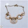 Image 1 : BRASS COLOR PEACH BEAD AND RHINESTONE CIRCULAR