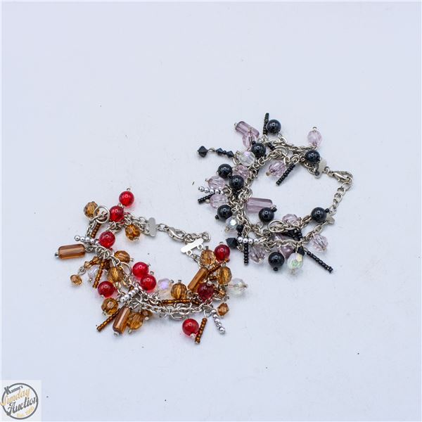 2 BEADED BRACLET WITH CLASP
