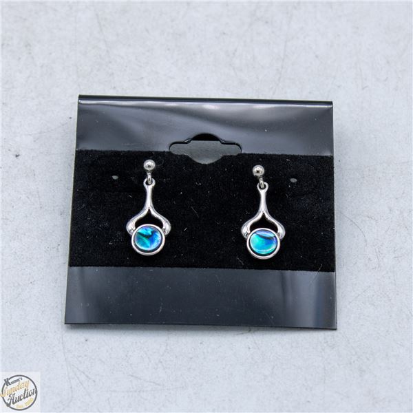 MOTHER OF PEARL EARRINGS WITH SILVER BACKS