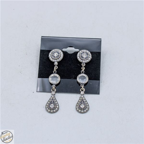 ORNATE STYLE RHINESTONE DROP EARRINGS