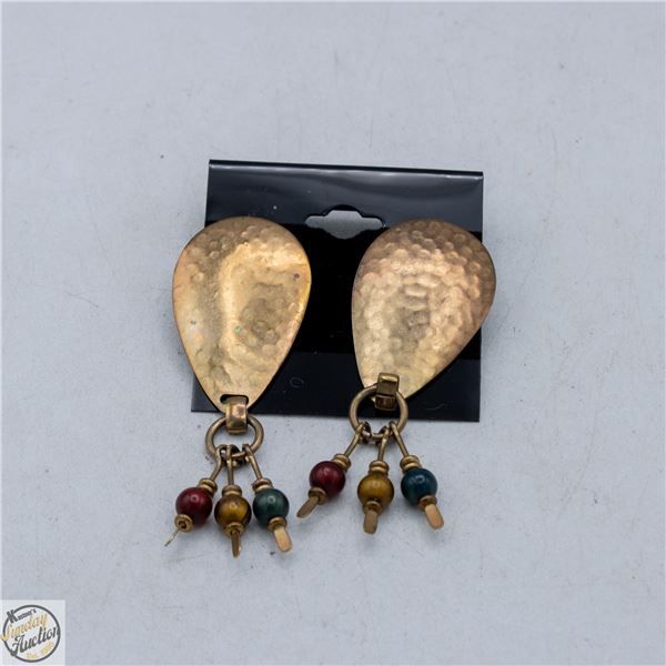 HANDMADE HAMMERED BRASS TEARDROP EARRINGS
