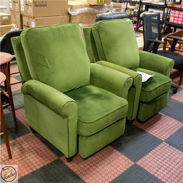 NEW SET OF 2 PRO LOUNGER VELVET PLUSH RECLINERS