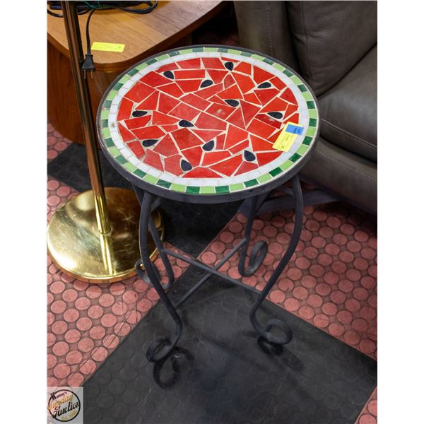 MOSAIC GLASS OCCASIONAL TABLE