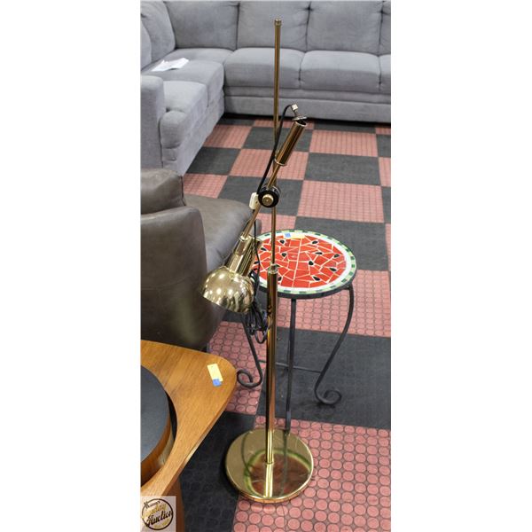BRASS 50" FLOOR LAMP- HEAD NEEDS TIGHTENING