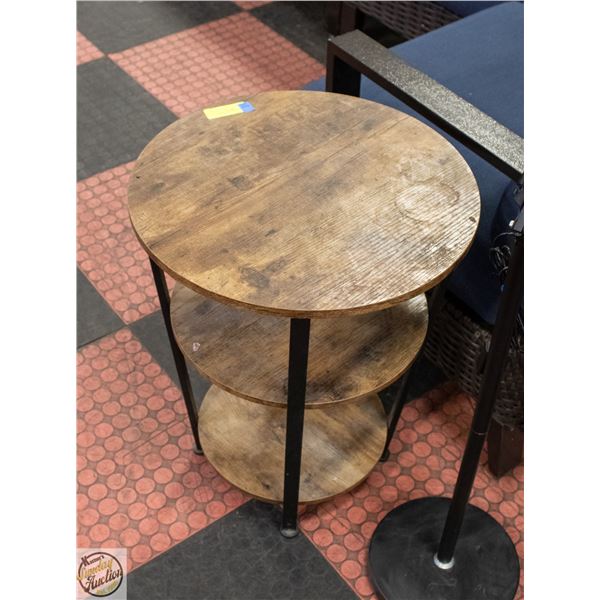 3 TIER ROUND OCCASIONAL TABLE H-24" DIAMETER-19"