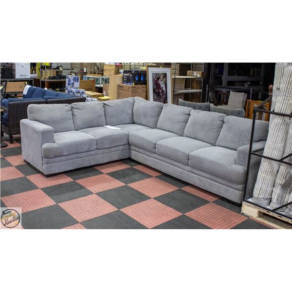 GREY FABRIC L SHAPE SECTIONAL SEAT H-19"