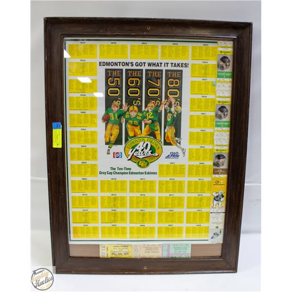 ESTATE WOODEN FRAMED EDMONTON ESKIMOS