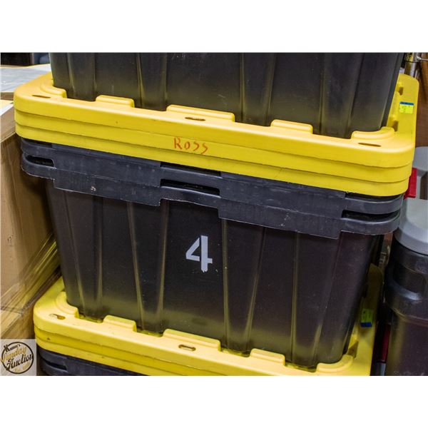 LOT OF 3 STORAGE TOTES