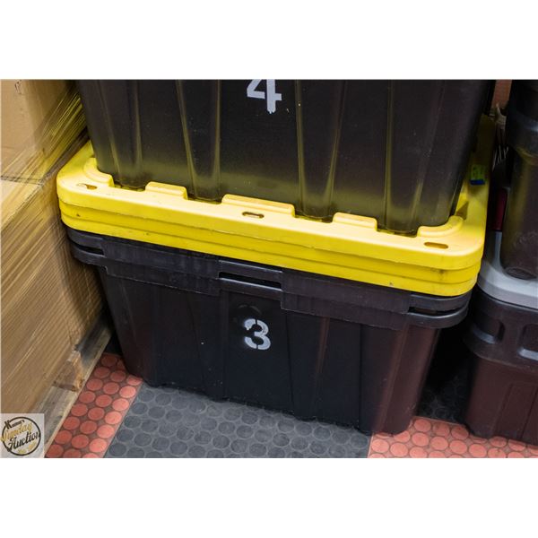 LOT OF 3 STORAGE TOTES