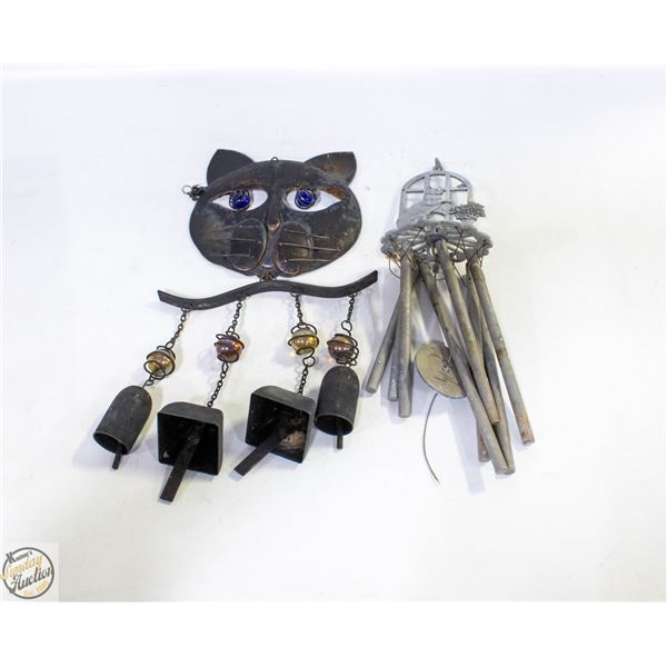 2 CAT THEME WIND CHIMES