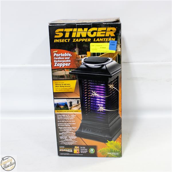 STINGER PORTABLE/RECHARGABLE/CORDLESS BUG ZAPPER