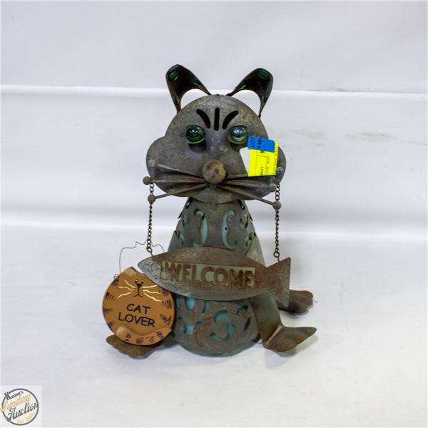 METAL CAT WELCOME SIGN DISPLAY
