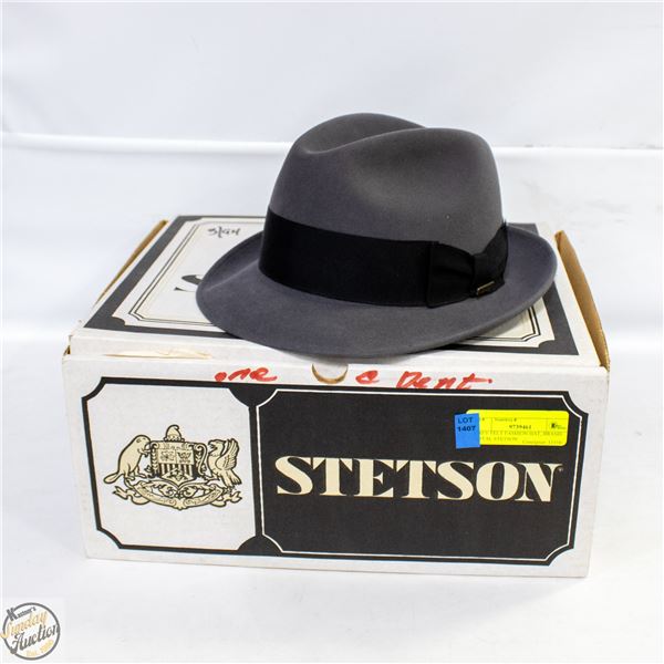 GREY FELT FASHION HAT, BRAND ROYAL STETSON