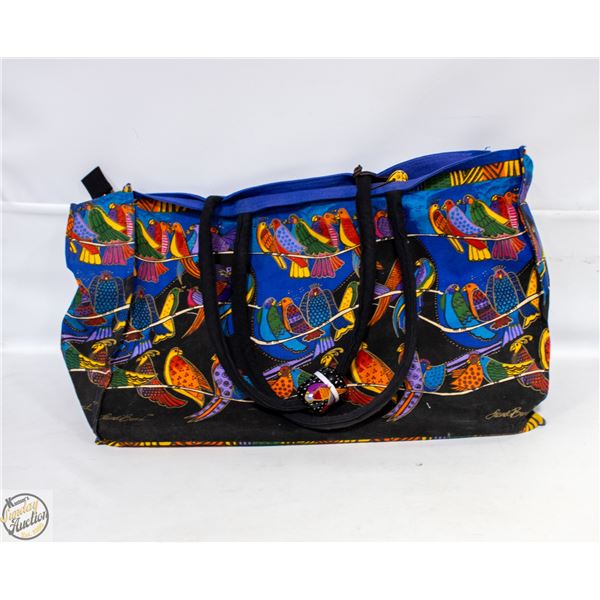 LARGE LAUREL BURCH PARROT THEME SUN BAG