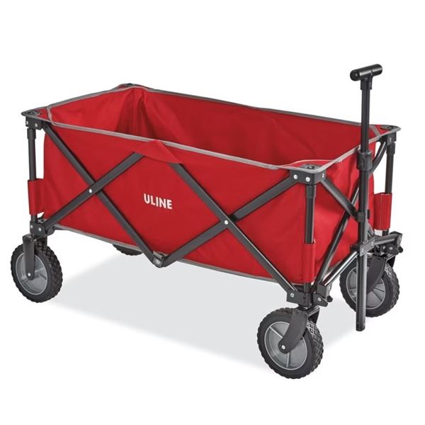 ULINE UTILITY WAGON LARGE 7" WHEELS RED