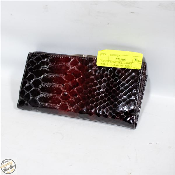 DANIER GENUINE LEATHER WALLET, ALLIGATOR PRINT