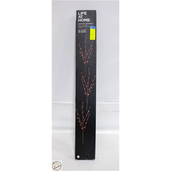 3 RED LED OUTDOOR LAWN STAKES