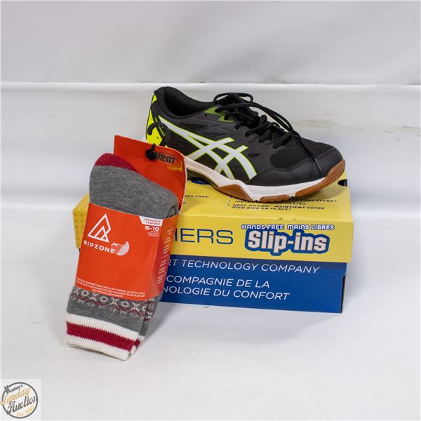 PAIR MENS SZ 8.5 + T-MAX RIPZONE HEATED SOCKS