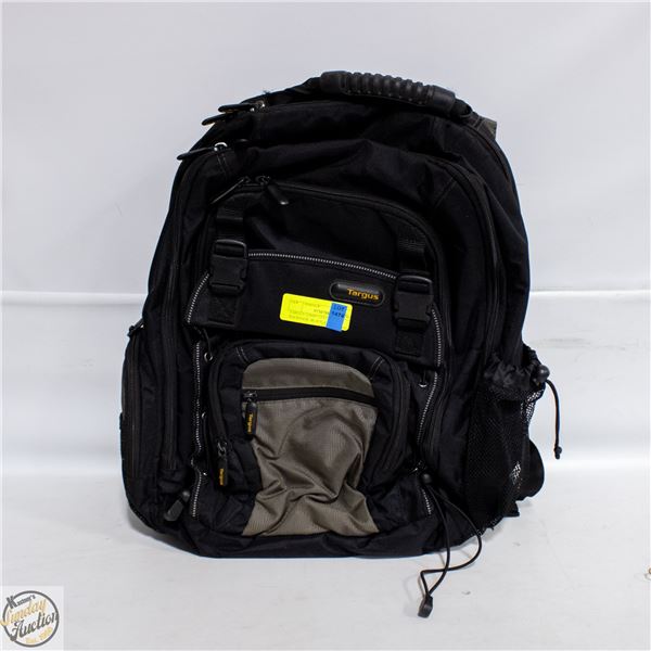 TARGUS COMPUTER/OFFICE BACKPACK, BLACK & GREY