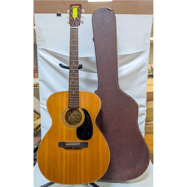 VINTAGE RAVEN ACOUSTIC GUITAR W CASE