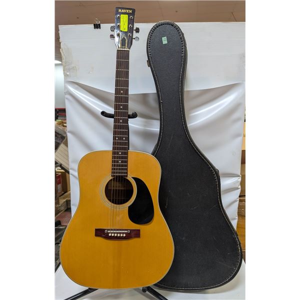 VINTAGE RAVEN ACOUSTIC GUITAR W CASE