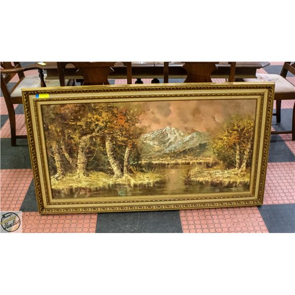 LARGE LANDSCAPE OIL PAINTING 54" X 25.5"