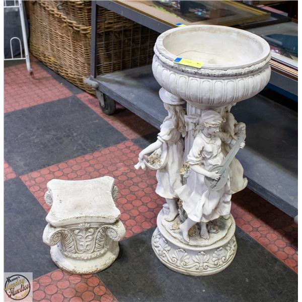 ORNATE 30" STATUE PLANT STAND + OTHER