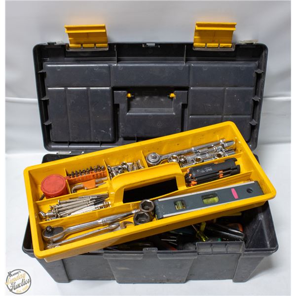 TOOL BOX W/ SOCKETS, SCREWDRIVERS ETC