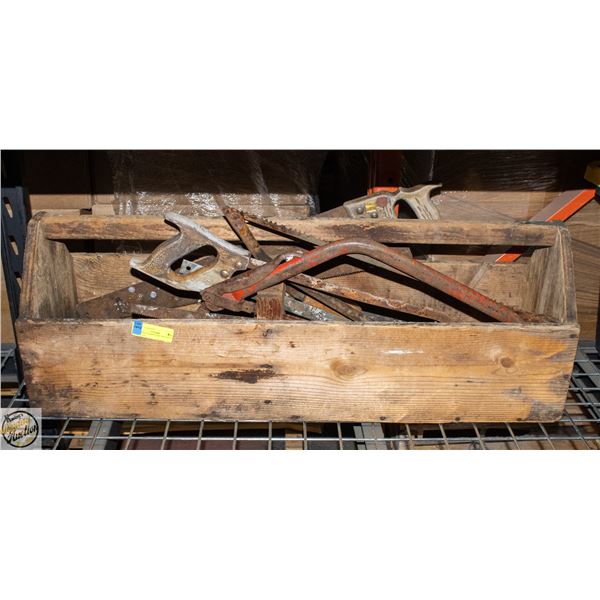 ANTIQUE CARPENTERS' BOX WITH VINTAGE
