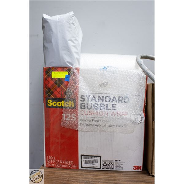 BOX OF BUBBLE WRAP AND PACKING SUPPLIES