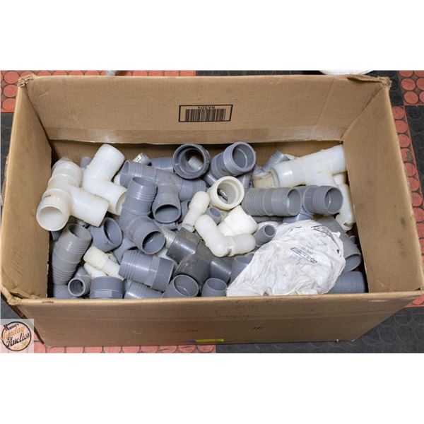 BOX OF VARIOUS PVC FITTINGS