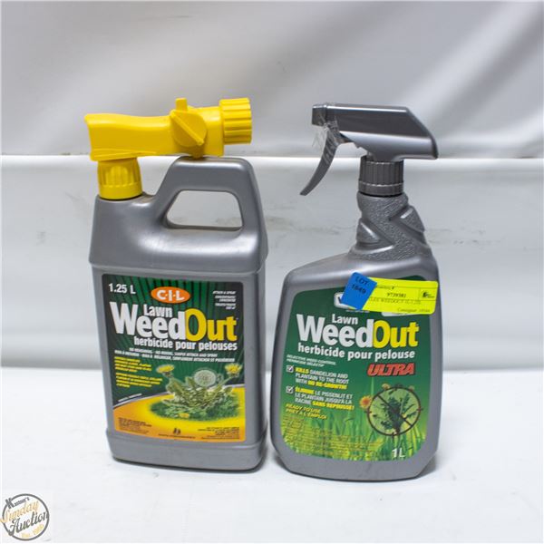 2 BOTTLES WEEDOUT 1L/1.25L