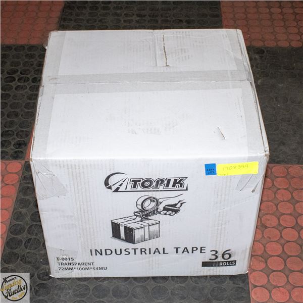 NEW CASE OF 36 ROLLS OF CLEAR TAPE ( INDUSTRIAL )
